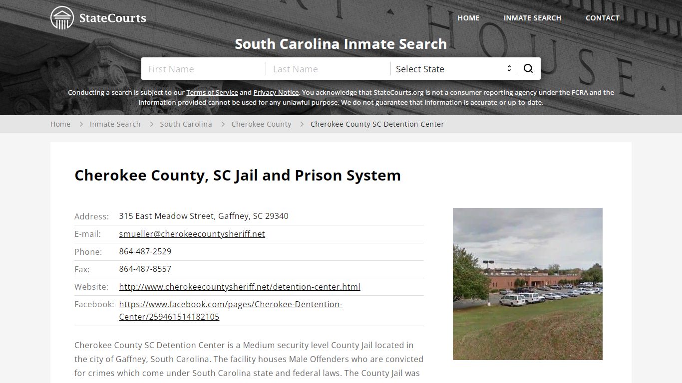 Cherokee County SC Detention Center Inmate Records Search ...